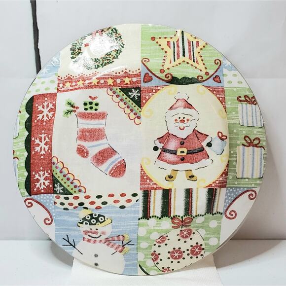 Christmas Holiday Theme Glass Serving Plate - Picture 2 of 9